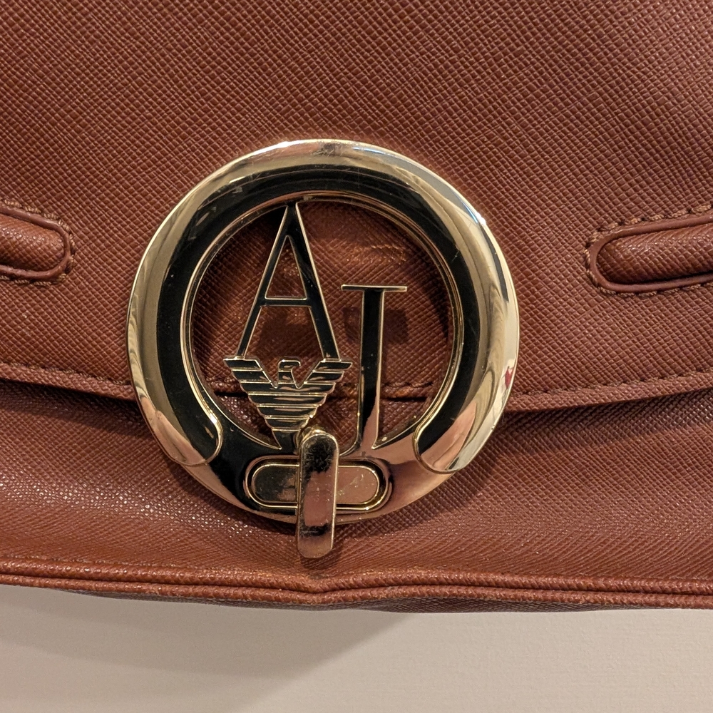 Armani Jeans Tan Leather Shoulder Bag - Picture 3 of 6